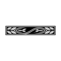 Elegant Botanical Border, Art Deco Style, Foliage vector