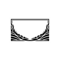 Geometric Mountainscape Frame, Minimalist, Mountain vector