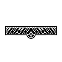 Geometric Leaf Border, Art Deco Style, Stylized vector