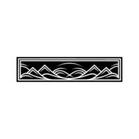 Minimalist Mountainscape Emblem, Serene Horizon, Silhouette vector