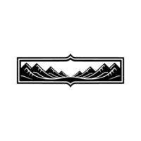Mountainscape Emblem, Minimalist Silhouette, Serene Landscape vector