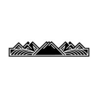 Geometric Mountainscape, Art Deco Silhouette - Mountains vector
