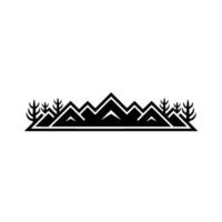 Minimalist Mountainscape Emblem, Adventure Exploration, Silhouette vector