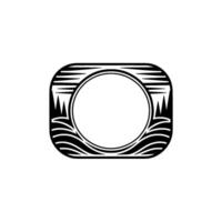Geometric Wave Emblem, Minimalist vector