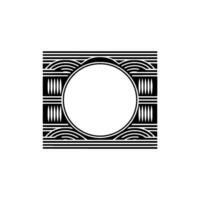 Geometric Wave , Minimalist , Circular Emblem vector