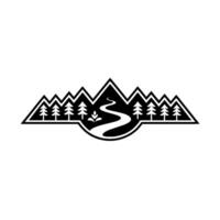 Mountain Trail Silhouette, Rustic Adventure Emblem vector
