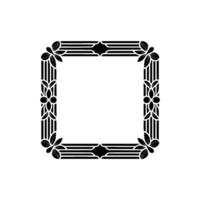 Geometric Deco Frame, Elegant Black White, Pattern vector