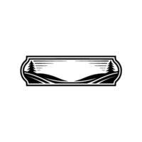 Vintage Mountain Landscape Emblem, Rustic vector
