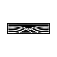Minimalist Landscape Emblem, Geometric Horizon, Abstract vector