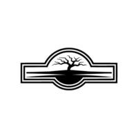 Stark Silhouette Winter Tree Emblem, Resilience Symbol vector