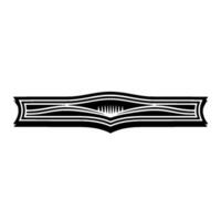 Art Deco Wave Ornament, Elegant Element, Line vector