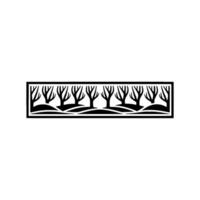 Minimalist Silhouette Forest Border, Serene Landscape vector