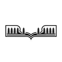 Forest Landscape Illustration, Open Book vector
