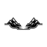Mountain Gateway - Minimalist Silhouette Emblem vector