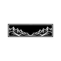 Geometric Mountainscape, Minimalist Emblem, Outline vector