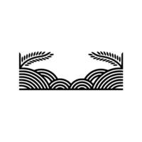 Minimalist Landscape, Grain Fields, Serene Horizon vector