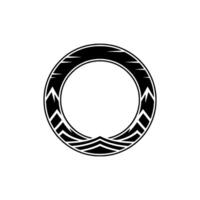 Geometric Tribal Circle, Minimalist Emblem vector