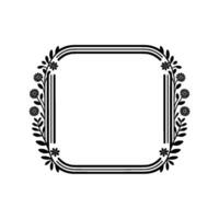 Elegant Botanical Frame, Vintage Style, Outline vector