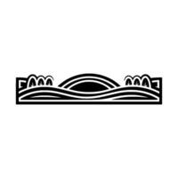 Stylized Landscape Emblem, Minimalist Horizon, Serene vector