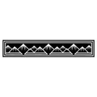 Geometric Mountain Range Border, Minimalist vector