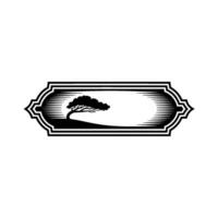 Serene Silhouette Coastal Tree Emblem vector