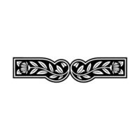 Elegant Botanical Border, Vintage Element - Line art vector