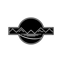 Minimalist Mountain Horizon Emblem, Modern Badge vector
