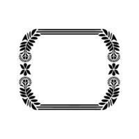 Geometric Botanical Frame, Vintage Elegance, Floral vector