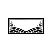 Minimalist Landscape Emblem, Serene Horizon, Rustic vector