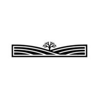 Minimalist Landscape Emblem, Growth, Resilience, Serenity, Tree vector