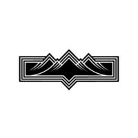 Geometric Mountain Crest Emblem, Minimalist, Abstract vector