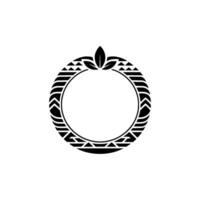 Geometric Leaf Emblem, Circular , Minimalist vector