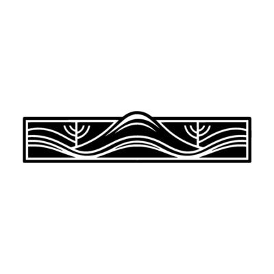 Minimalist Mountainscape Border, Geometric, Landscape
