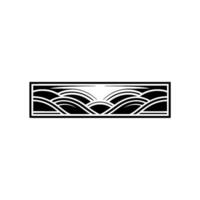 Minimalist Horizon Waves and Sky Emblem vector