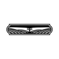 Serene Landscape Emblem, Minimalist Silhouette, Tranquil vector