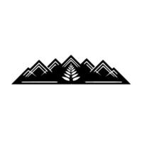 Geometric Mountain Fern Emblem, Minimalist vector