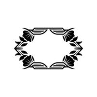 Geometric Floral Frame, Vintage Elegance, Decorative vector
