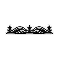 Minimalist Mountainscape with Pine Trees Serene Landscape vector