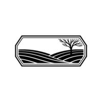 Serene Landscape Emblem - Minimalist Horizon vector