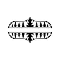 Minimalist Forest Silhouette Emblem, Rustic Mountain vector
