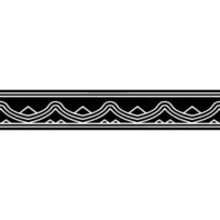 Geometric Wave Border, Art Deco Style, Monochrome vector
