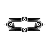 Stylized Forest Border, Vintage Element vector