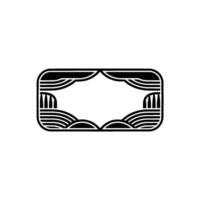 Geometric Landscape Frame, Minimalist, Monochrome vector