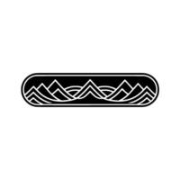 Geometric Mountainscape Emblem, Minimalist Landscape, Outline vector
