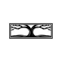 Geometric Tree Emblem, Serene Growth, Minimalist vector