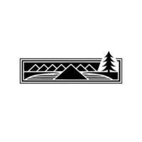 Geometric Mountainscape Emblem, Minimalist Wilderness, Landscape vector