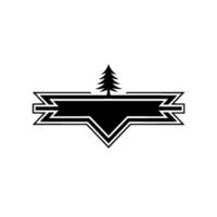 Minimalist Forest Emblem - Adventure Wilderness Symbol vector