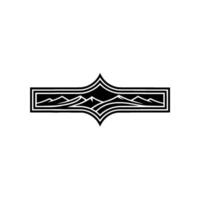 Geometric Mountain Crest Emblem, Minimalist Landscape vector
