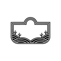 Minimalist Landscape Emblem, Natural Retreat, Serene vector