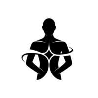 Serene Contemplation Abstract Silhouette of Inner Peace vector